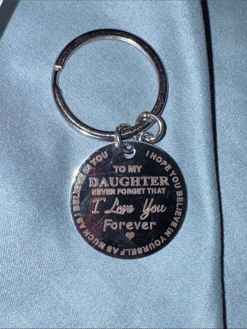 Sentimental 'To My Daughter' Silver Keychain